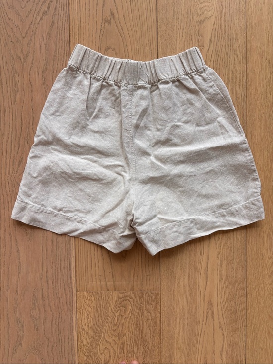 Elizabeth Suzann Pants - Elizabeth Suzann Natural Linen Elastic-Waist Shorts